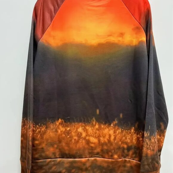 XL (12) Twin Horses Shirt, Casual Long Sleeve Raglan Shoulder Shirt - Picture 2 of 4